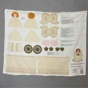 Vintage Cut and Sew Christmas Angel Centerpiece or Tree Topper Fabric Panel #K19